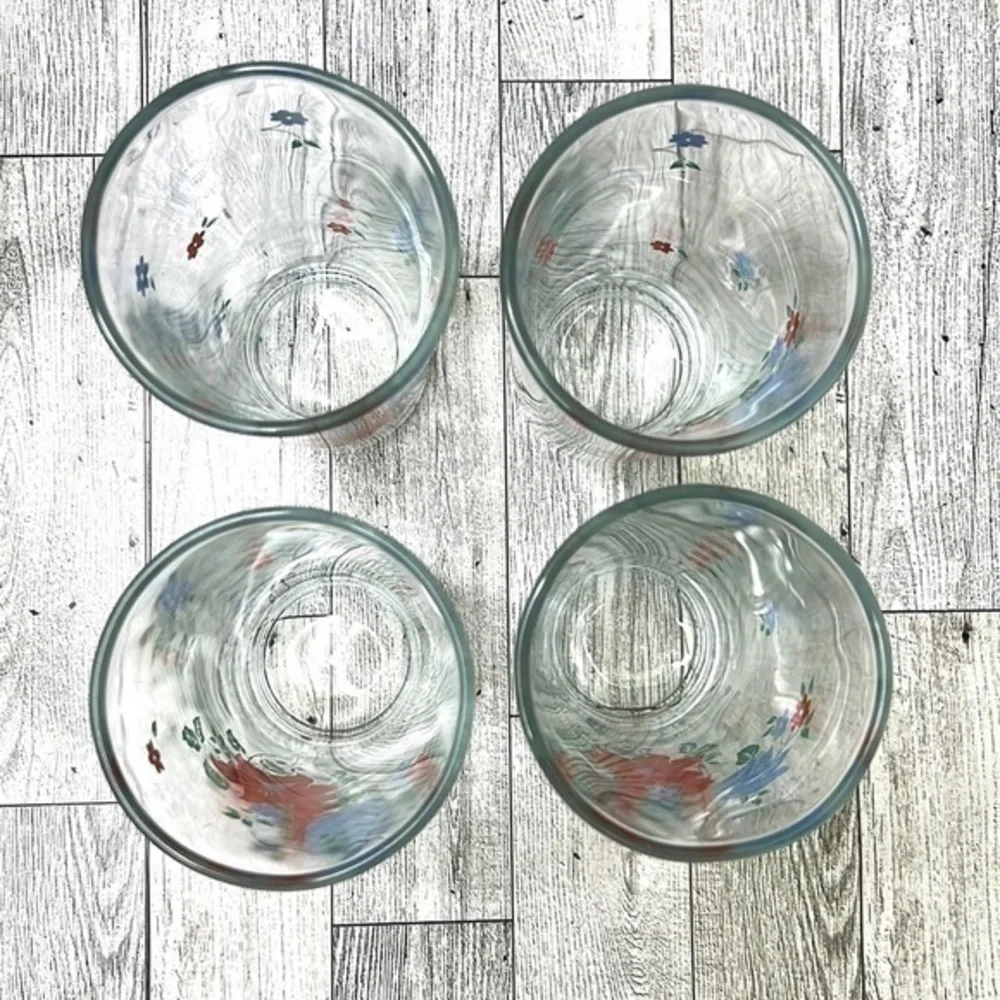 Firna Indonesian Vintage Floral Tumblers (Set of 4)